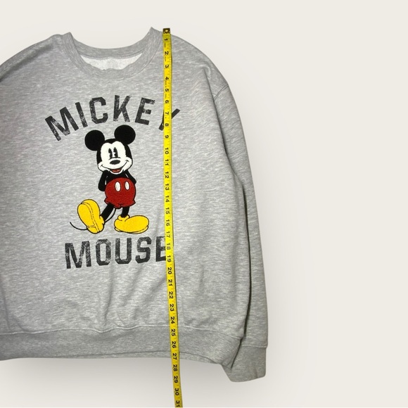 Disney | Mickey Mouse Embroidered Crewneck Sweatshirt | Gray | 2X - Picture 8 of 8